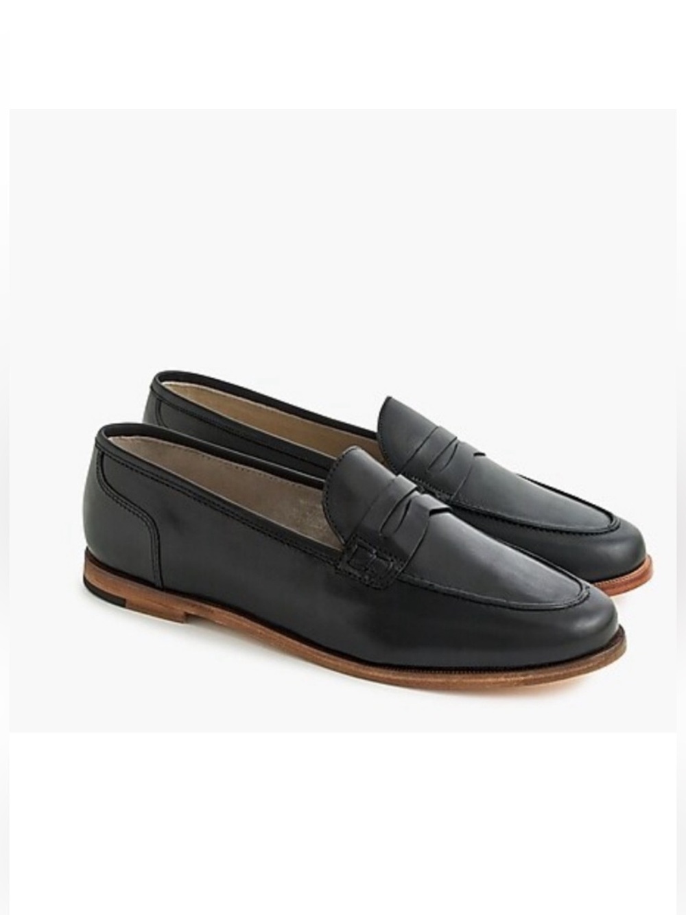 J. Crew Ryan Black Leather Penny Loafers Size: 11